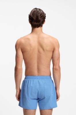 Swim shorts with repeat logos, Blue