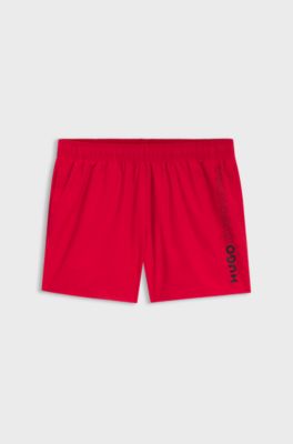 Swim shorts with repeat logos, Pink