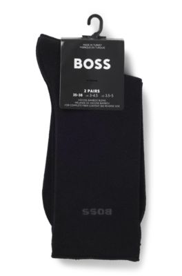 Two-pack of regular-length socks with bamboo, Black