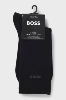 Two-pack of regular-length socks with bamboo, Black