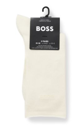 Two-pack of regular-length socks with bamboo, Natural