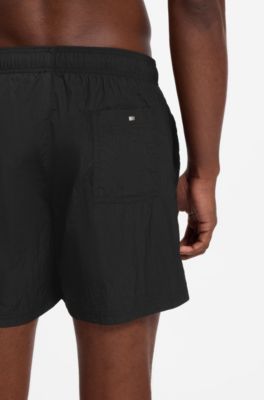 Swim shorts with Double B monogram trim, Black