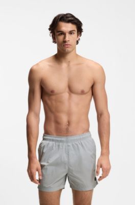 Badeshorts mit Double-B-Monogramm-Besatz, Hellgrau