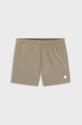 Swim shorts with Double B monogram trim, Light Brown