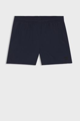 Boxer da mare con bordo monogramma Double B, Blu scuro