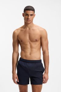 Swim shorts with Double B monogram trim, Dark Blue
