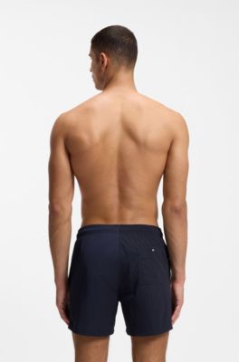 Swim shorts with Double B monogram trim, Dark Blue
