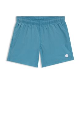 Swim shorts with Double B monogram trim, Turquoise