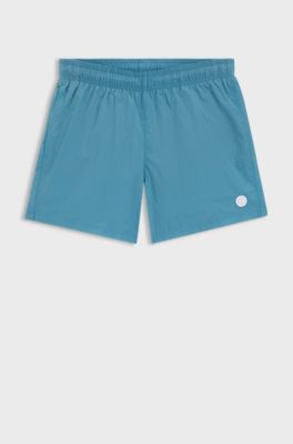 Swim shorts with Double B monogram trim, Turquoise