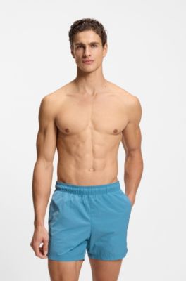 Swim shorts with Double B monogram trim, Turquoise