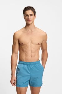 Swim shorts with Double B monogram trim, Turquoise