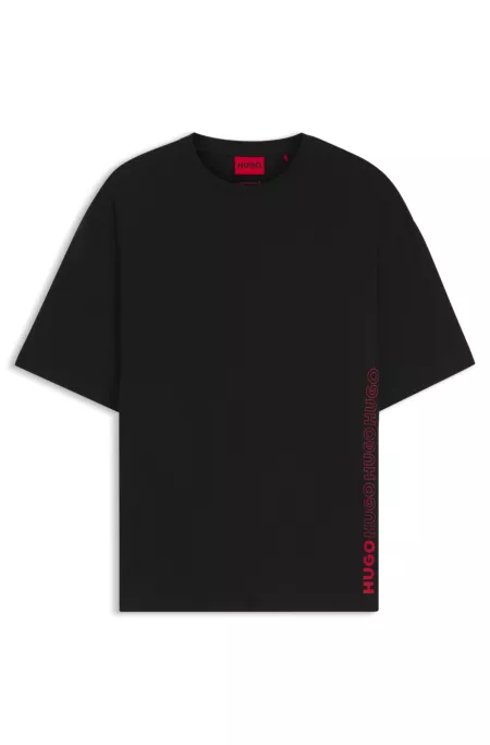 Oversized-Fit T-Shirt aus Baumwolle mit fortlaufendem Logo-Print