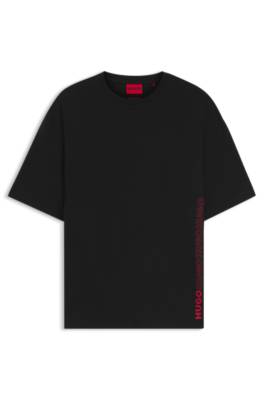 Oversized-fit T-shirt in cotton with repeat-logo print 1