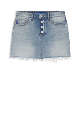Hugo Blue-denim skirt with exposed button fly jeanskjolar dam – bild 4