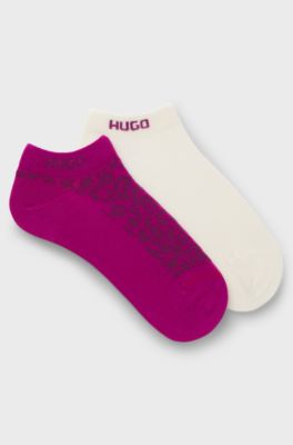 Two-pack of ankle-length cotton-blend socks, Dark Pink