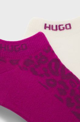 Two-pack of ankle-length cotton-blend socks, Dark pink
