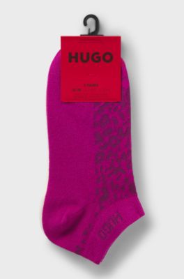 Two-pack of ankle-length cotton-blend socks, Dark Pink