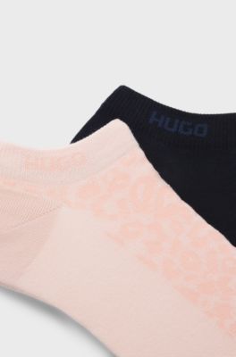 Zweierpack kn&ouml;chellange Socken aus Baumwoll-Mix, Hellrosa