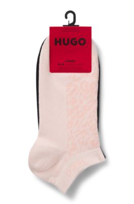 Two-pack of ankle-length cotton-blend socks, light pink