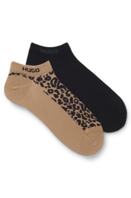 Two-pack of ankle-length cotton-blend socks, Patterned