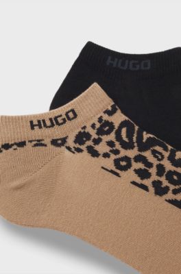 Calze alla caviglia in misto cotone in confezione da due, A disegni