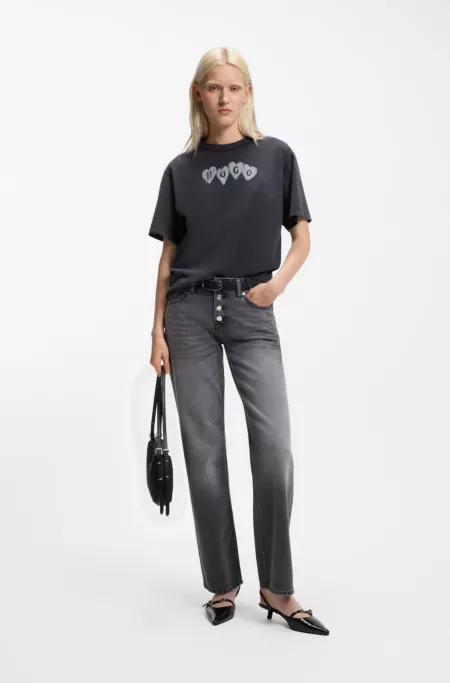 T-shirt en jersey de coton avec logo cœur