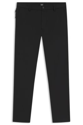 Modern-fit trousers in cotton-blend twill, Black