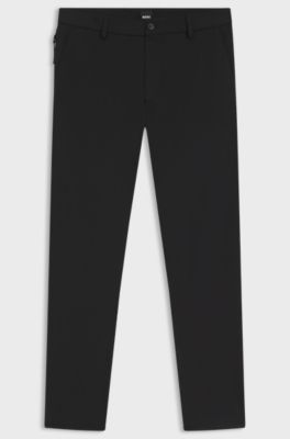 Pantaloni con fit moderno in twill di misto cotone, Nero