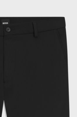 Modern-fit trousers in cotton-blend twill, Black
