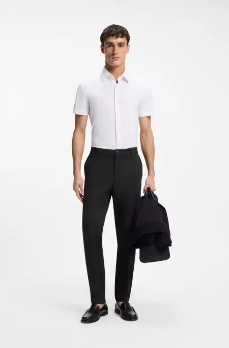 Modern-fit trousers in cotton-blend twill