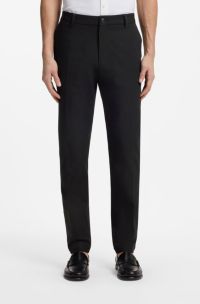 Pantalones modern fit en sarga de algod&oacute;n, Negro