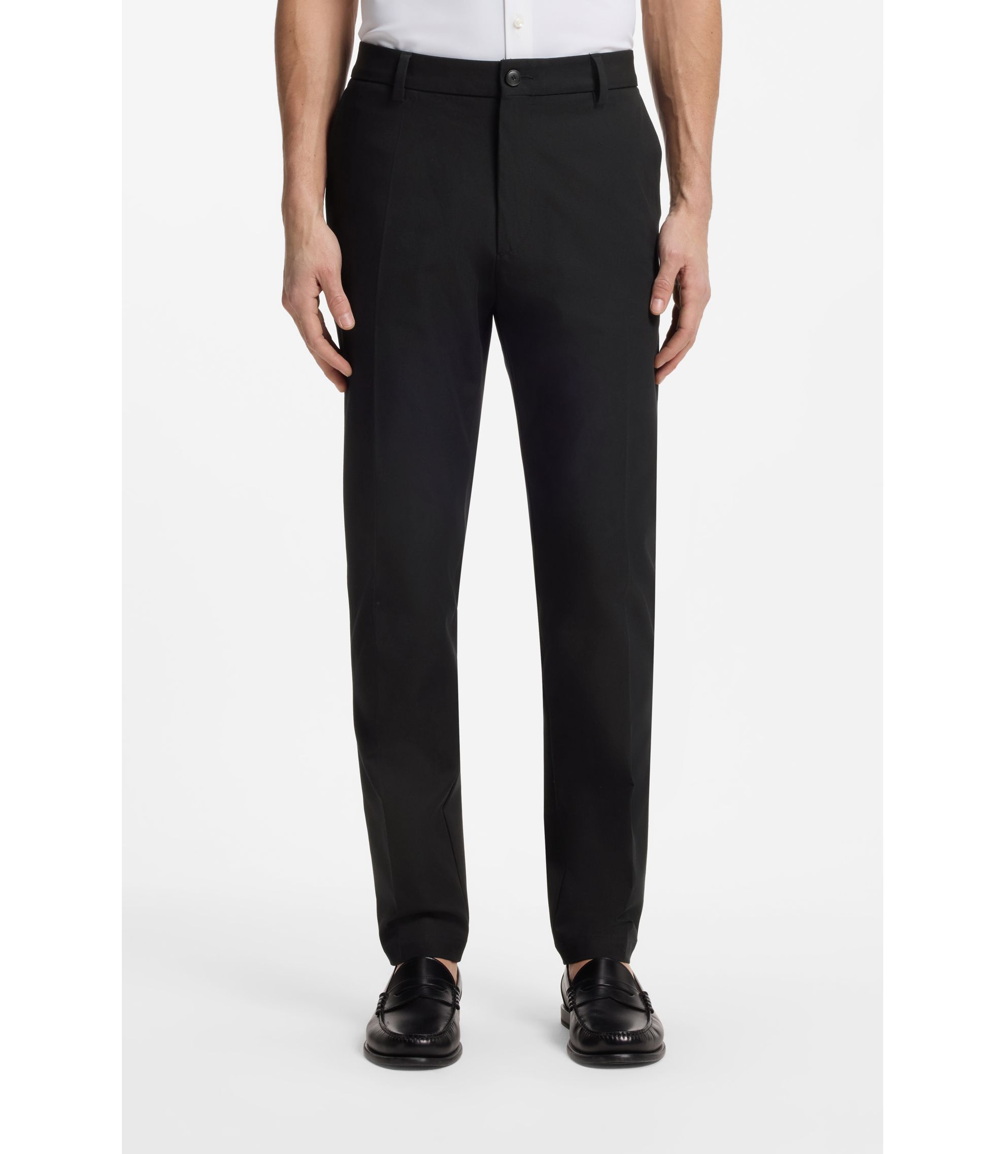 Modern-Fit Hose aus Baumwoll-Mix mit Twill-Struktur