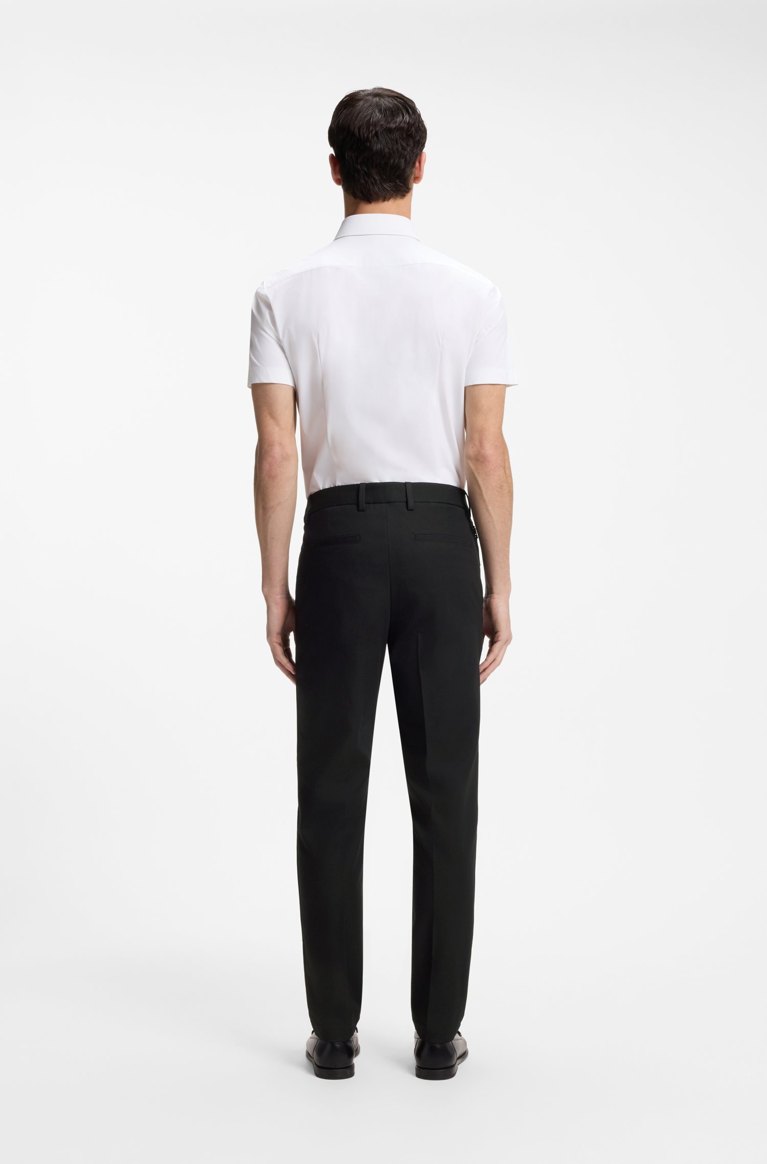 Boss Modern-fit trousers in cotton-blend twill byxor herr – bild 2