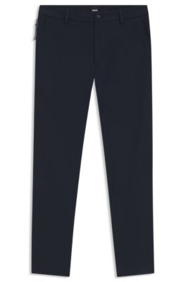 Modern-fit trousers in cotton-blend twill, Dark Blue