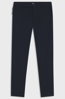 Pantaloni con fit moderno in twill di misto cotone, Blu scuro