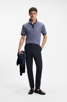 Pantaloni con fit moderno in twill di misto cotone, Blu scuro