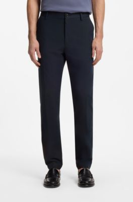 Pantaloni con fit moderno in twill di misto cotone, Blu scuro