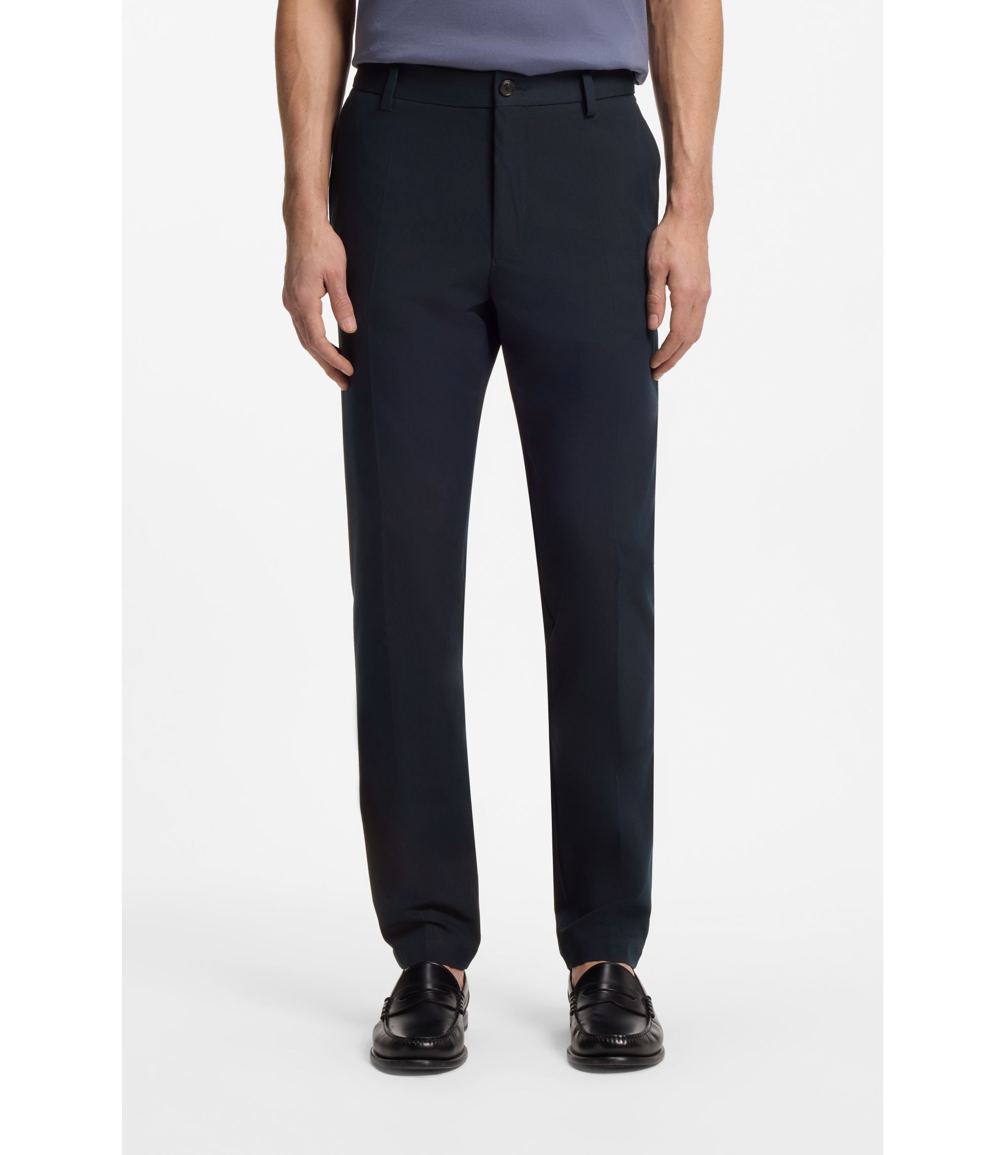 Modern-Fit Hose aus Baumwoll-Mix mit Twill-Struktur