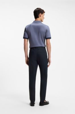 Pantaloni con fit moderno in twill di misto cotone, Blu scuro
