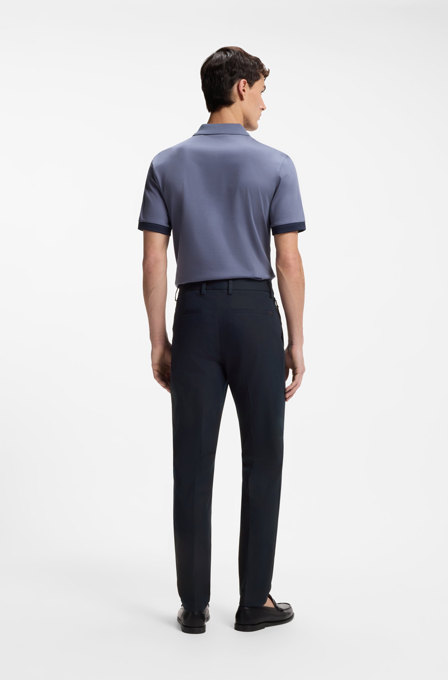 Boss Modern-fit trousers in cotton-blend twill byxor herr – bild 2