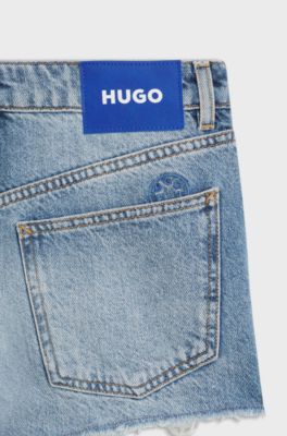 Regular-fit shorts in blue denim, Light Blue