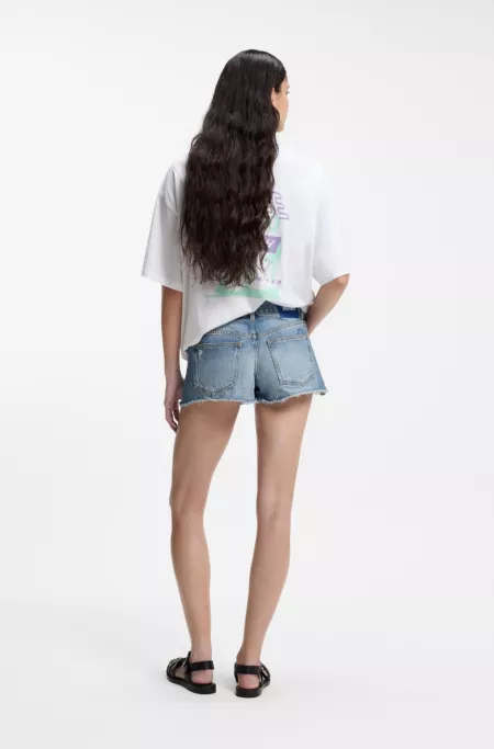 Regular-fit shorts in blue denim