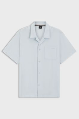 Regular-fit shirt in seersucker fabric, Light Blue