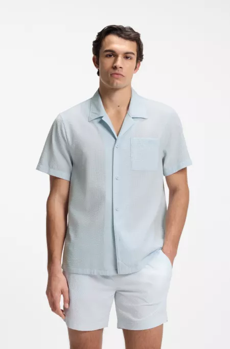 Chemise Regular en tissu seersucker