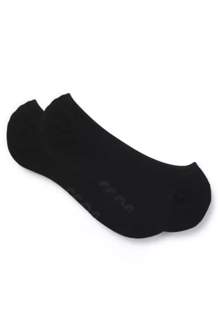Two-pack of invisible socks in cotton-blend piqué