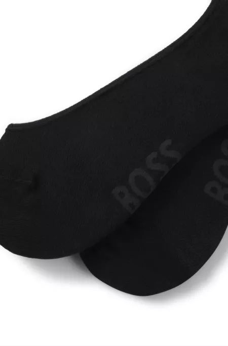 Two-pack of invisible socks in cotton-blend piqué