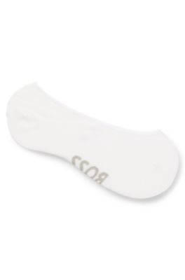 Two-pack of invisible socks in cotton-blend piqu&eacute;, White
