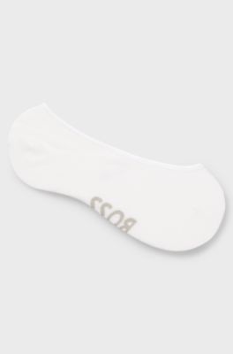 Two-pack of invisible socks in cotton-blend piqu&eacute;, White