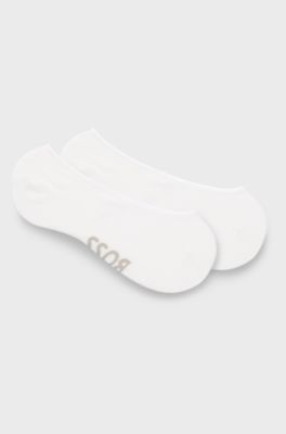 Two-pack of invisible socks in cotton-blend piqu&eacute;, White