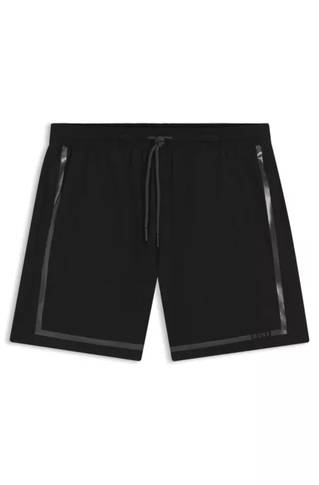 Short de bain à rayures imprimées avec logo